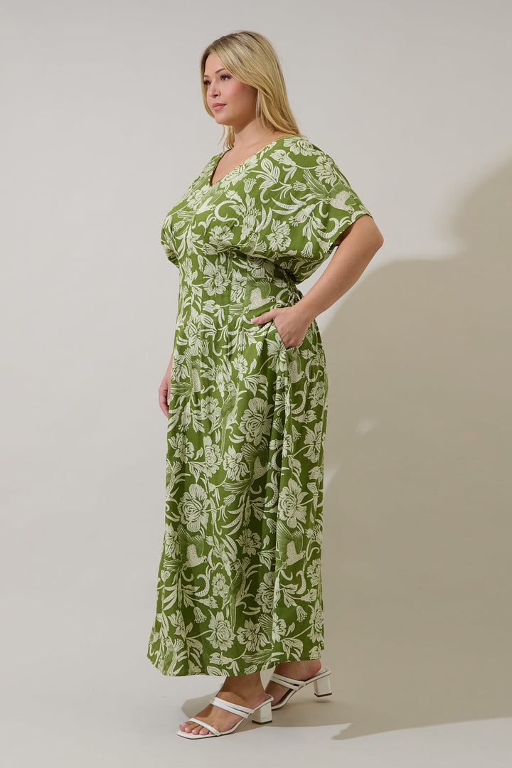 Melda Pleated Midi Dress Kory Floral Curve