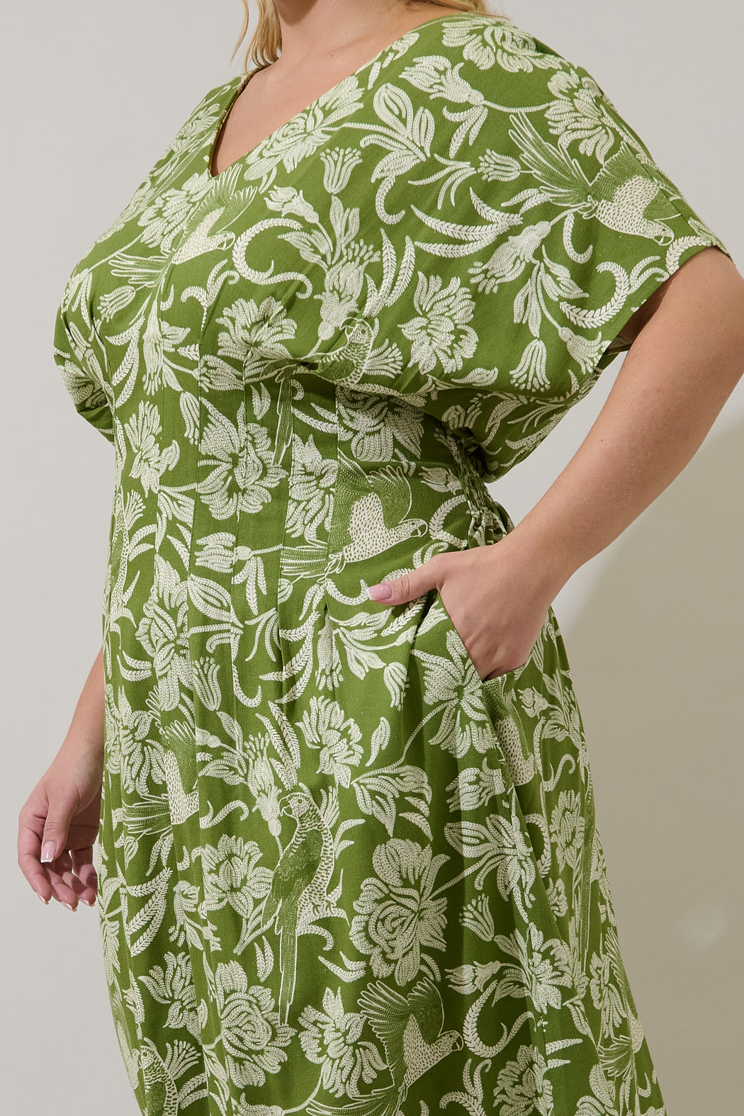 Melda Pleated Midi Dress Kory Floral Curve