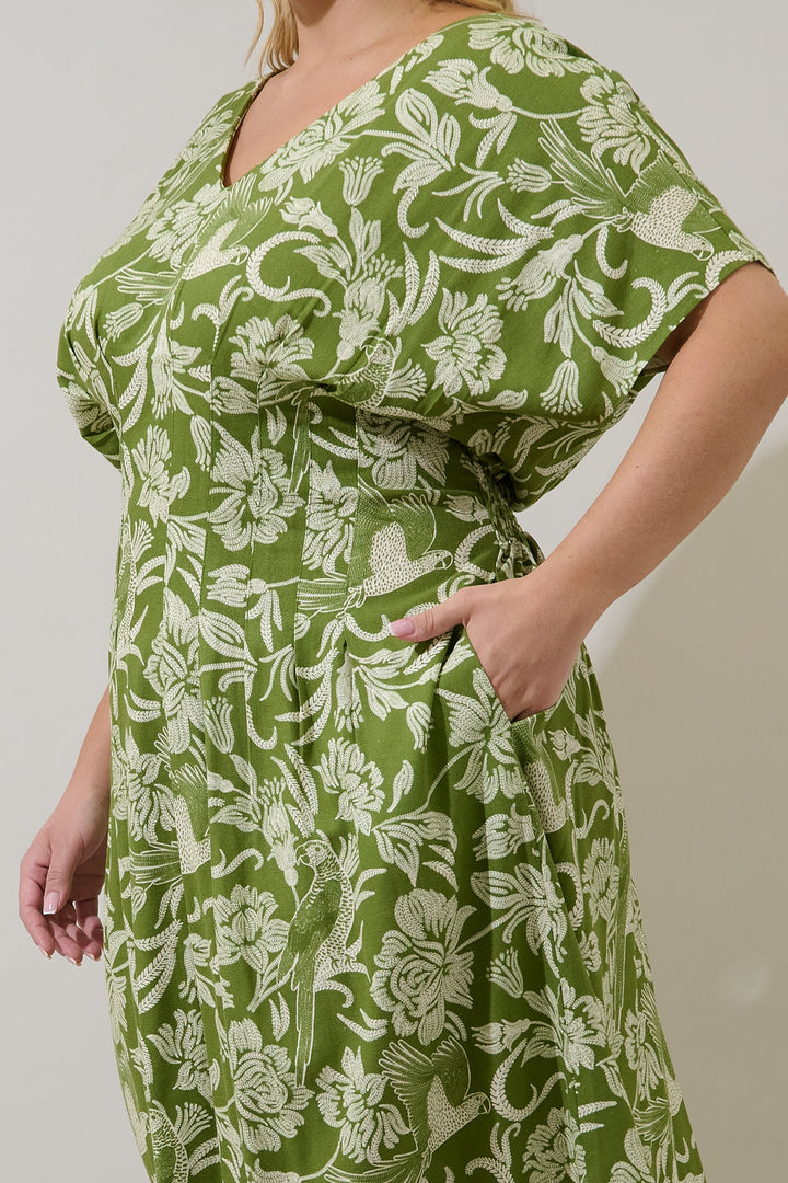 Melda Pleated Midi Dress Kory Floral Curve
