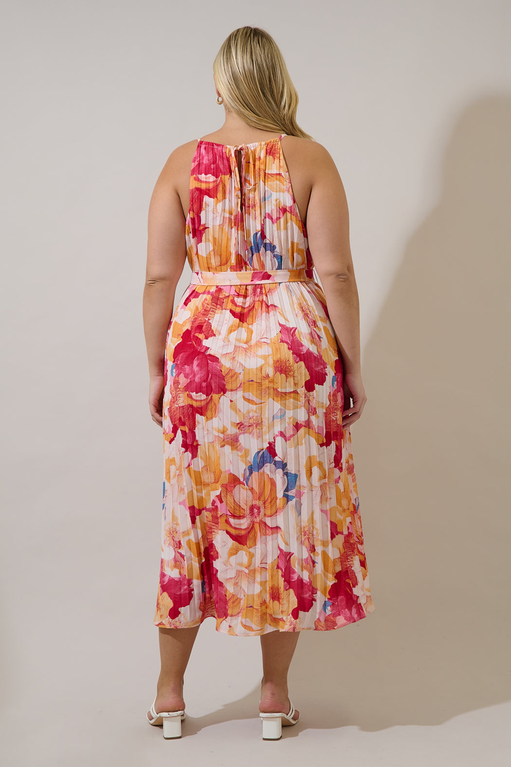 Maly Pleated Midi Dress Sailey Floral Curve