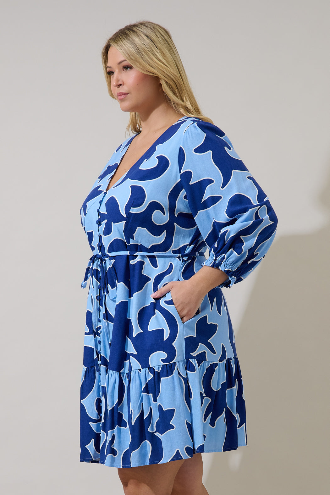 Briela Abstract Roana Mini Dress Curve