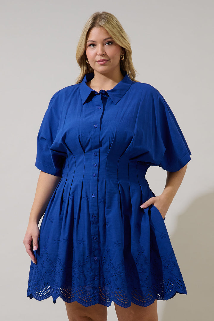 Sammie Collared Eyelet Mini Dress Curve