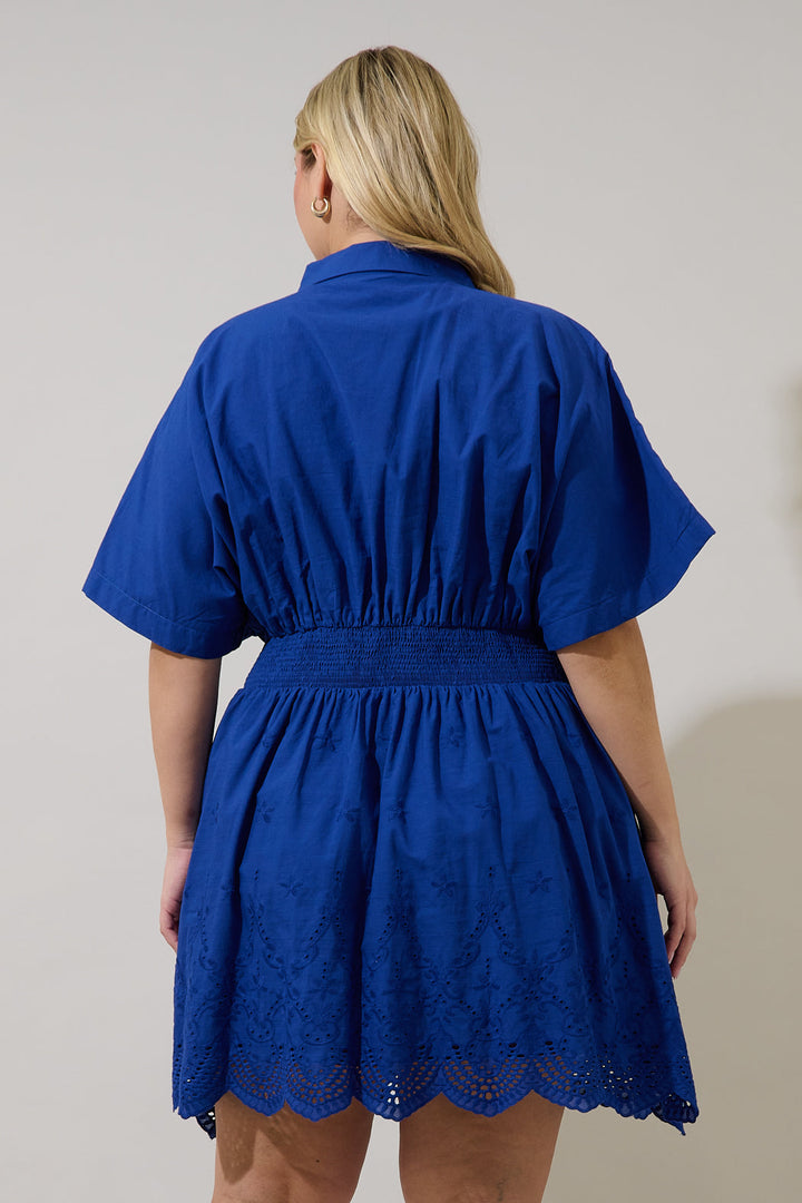 Sammie Collared Eyelet Mini Dress Curve