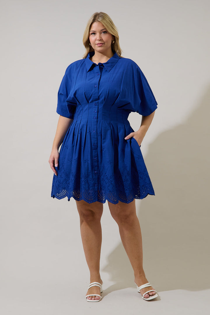 Sammie Collared Eyelet Mini Dress Curve