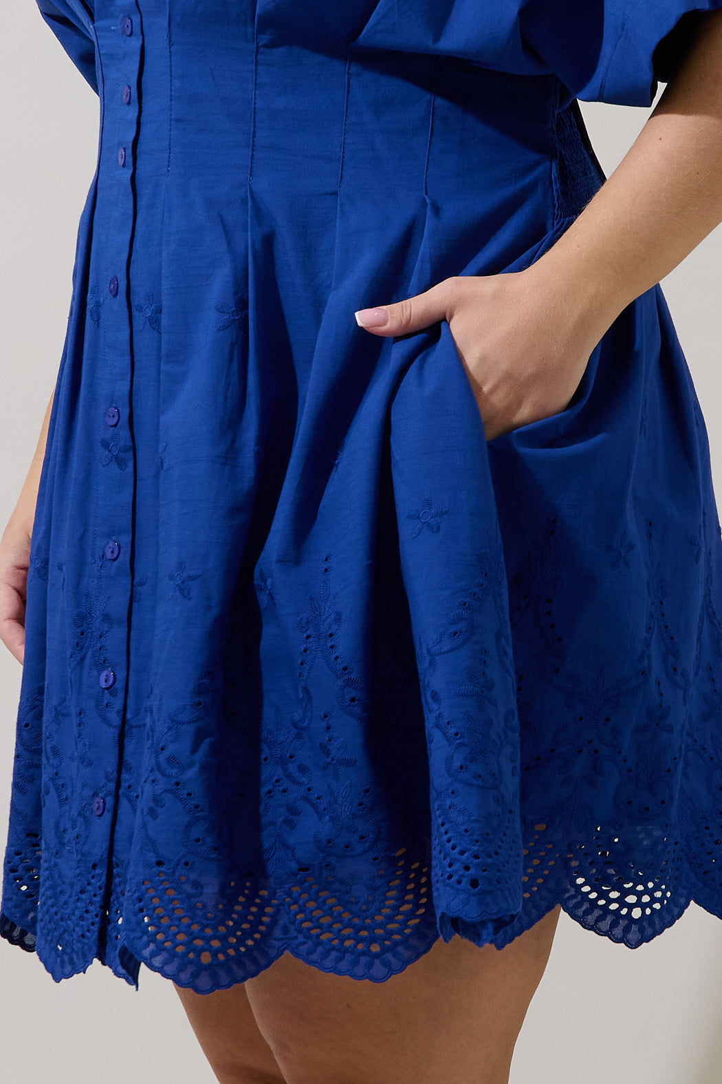 Sammie Collared Eyelet Mini Dress Curve