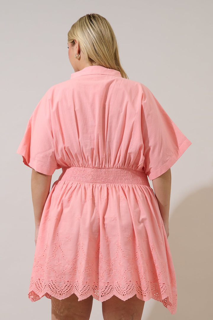 Sammie Collared Eyelet Mini Dress Curve