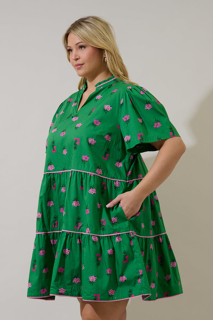 Candace Tiered Mini Dress Vivy Floral Curve