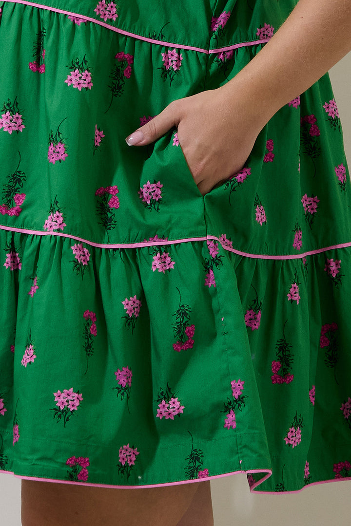 Candace Tiered Mini Dress Vivy Floral Curve