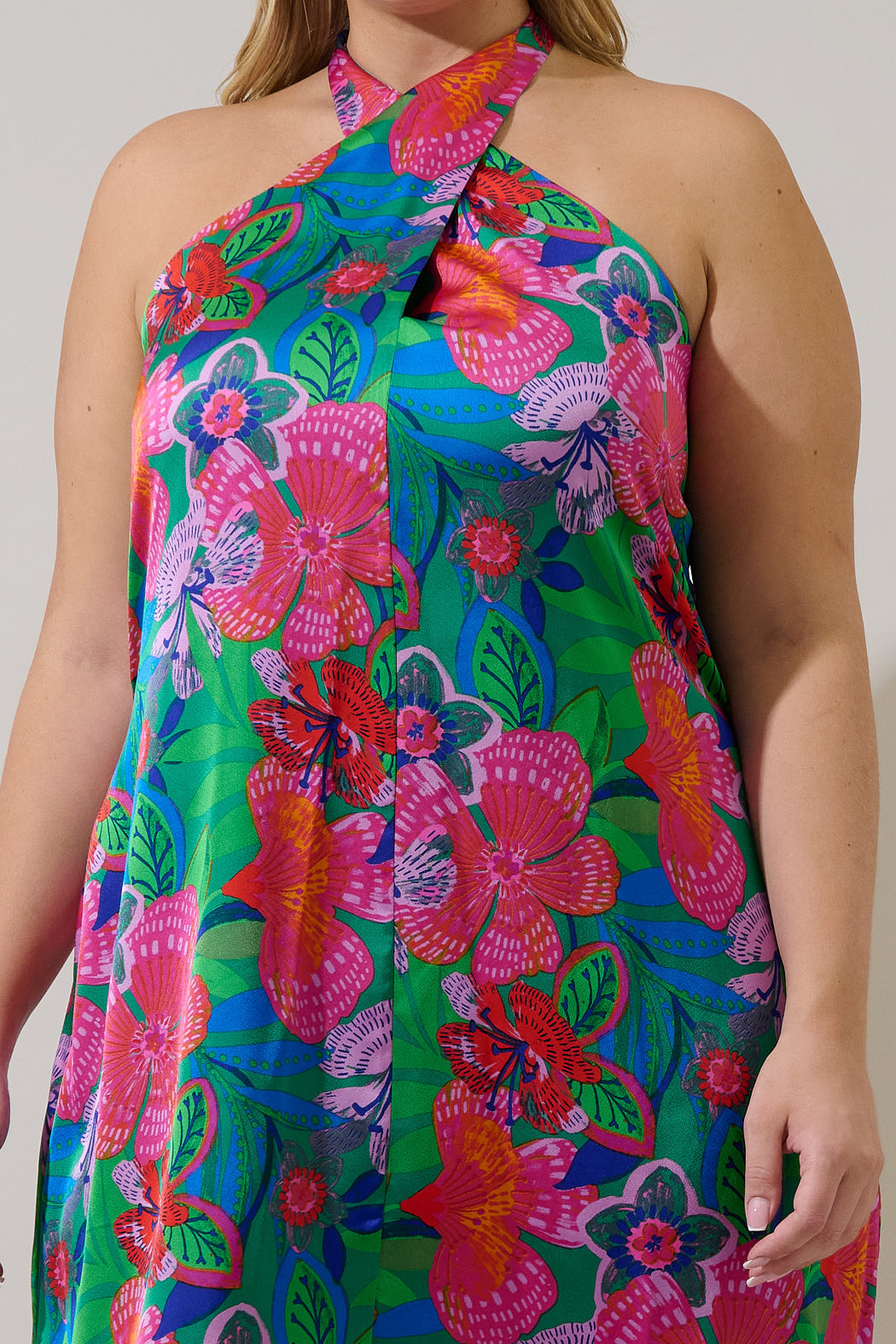 Mivia Halter Mini Dress Hansel Floral Curve