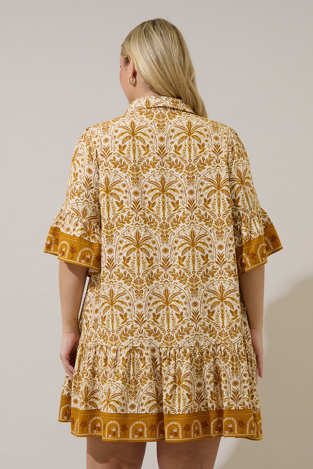 Shift Mini Dress Calina Tropical Curve
