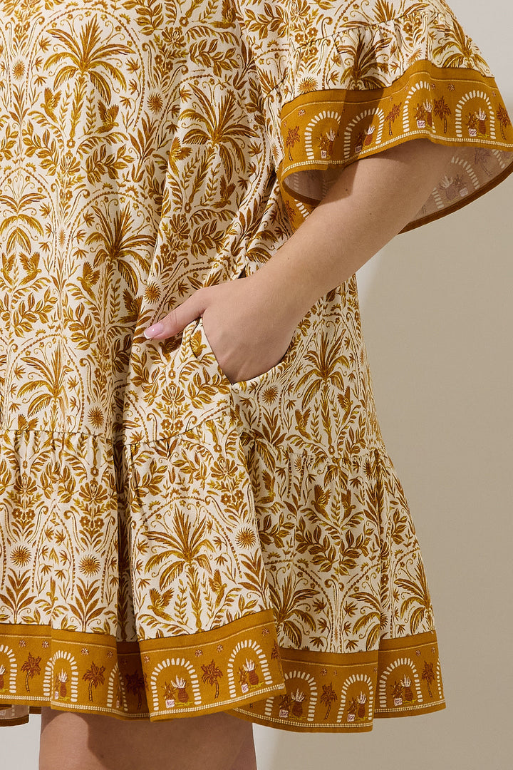 Shift Mini Dress Calina Tropical Curve