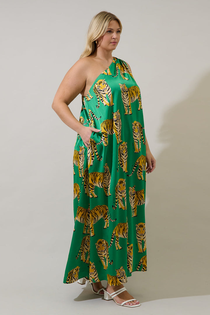 Glena Pleated Maxi Dress Tiger Curve