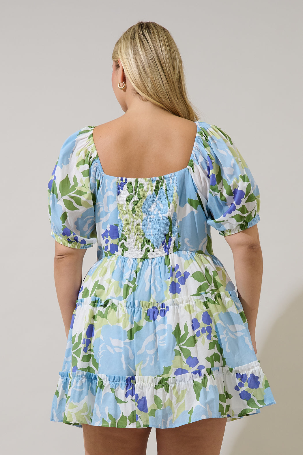 Muna Tiered Mini Dress Khloey Floral Curve