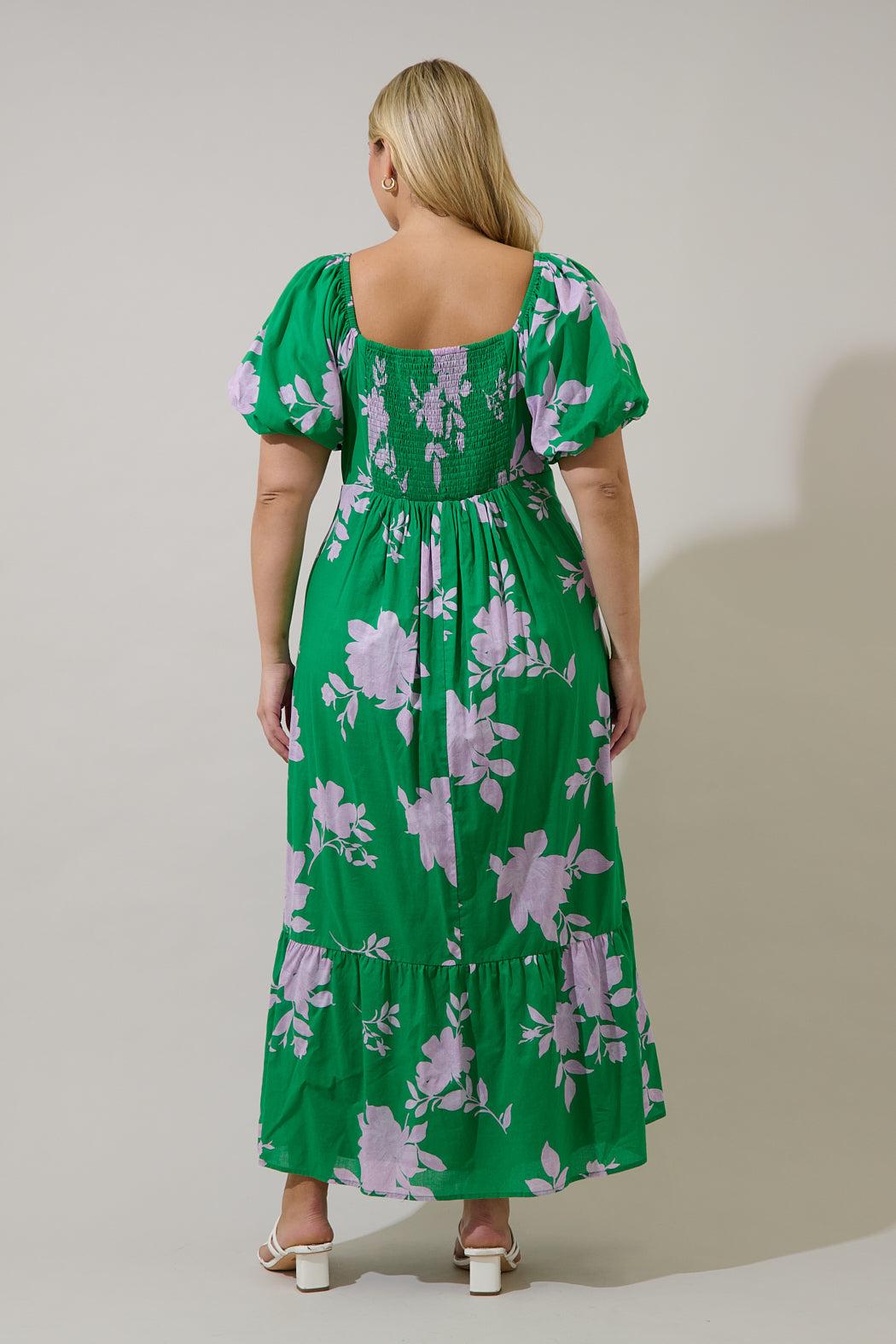 Zama Floral Xena Puff Sleeve Maxi Dress Curve