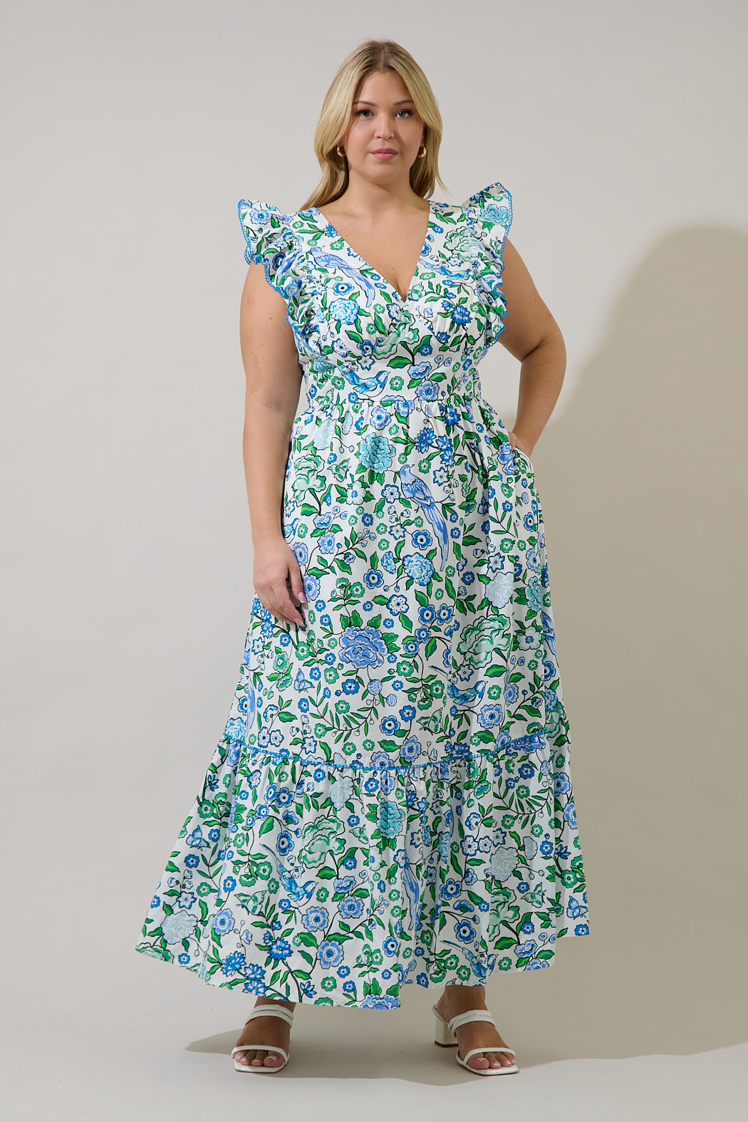 Mawar Ruffle Maxi Dress Gianne Floral Curve