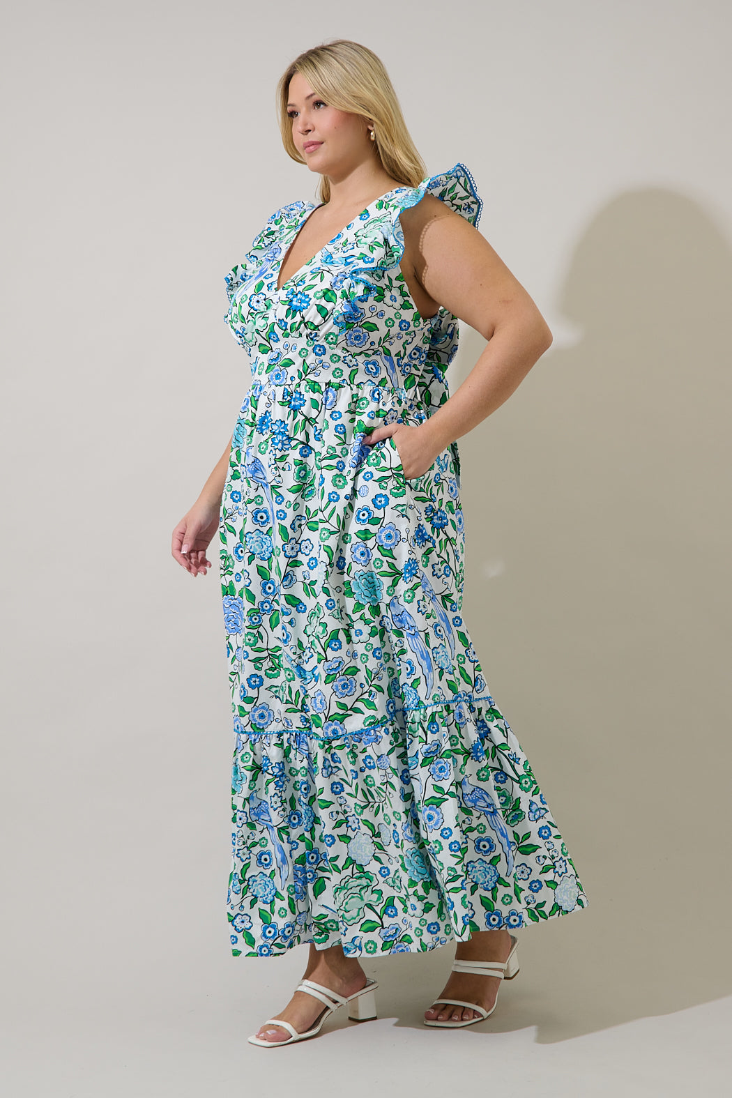Mawar Ruffle Maxi Dress Gianne Floral Curve