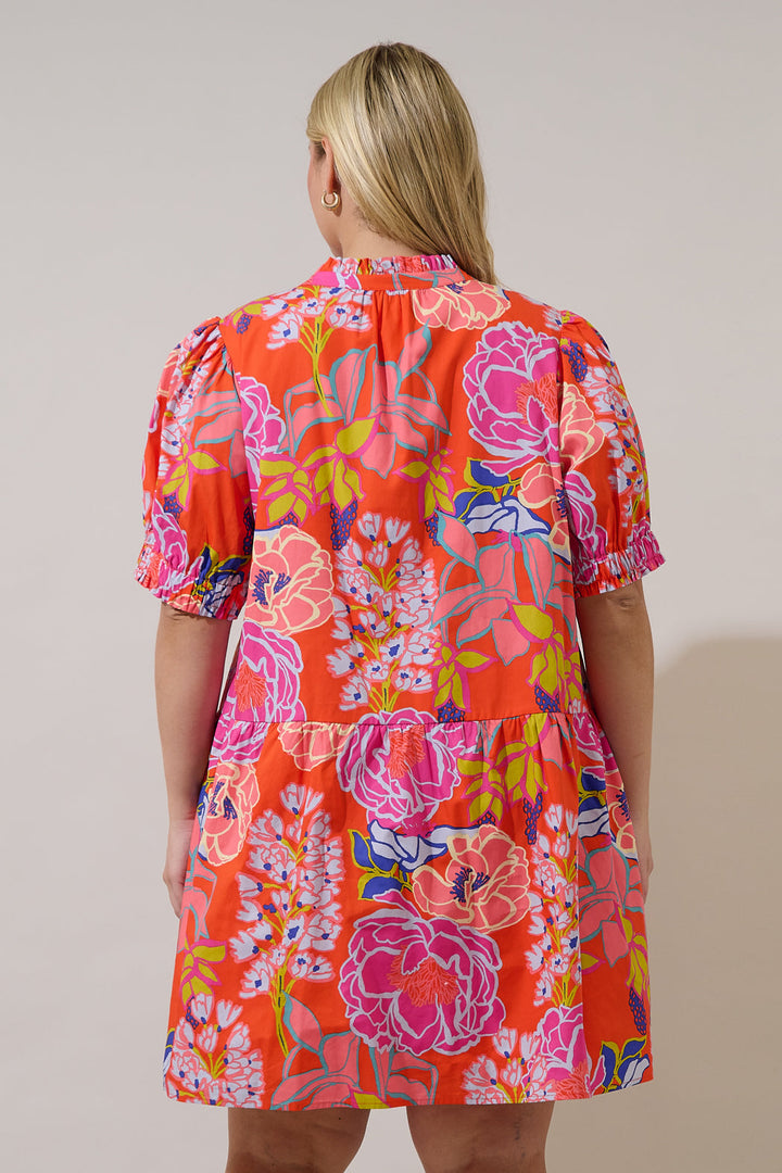 Verny Shift Mini Dress Dercy Floral Curve