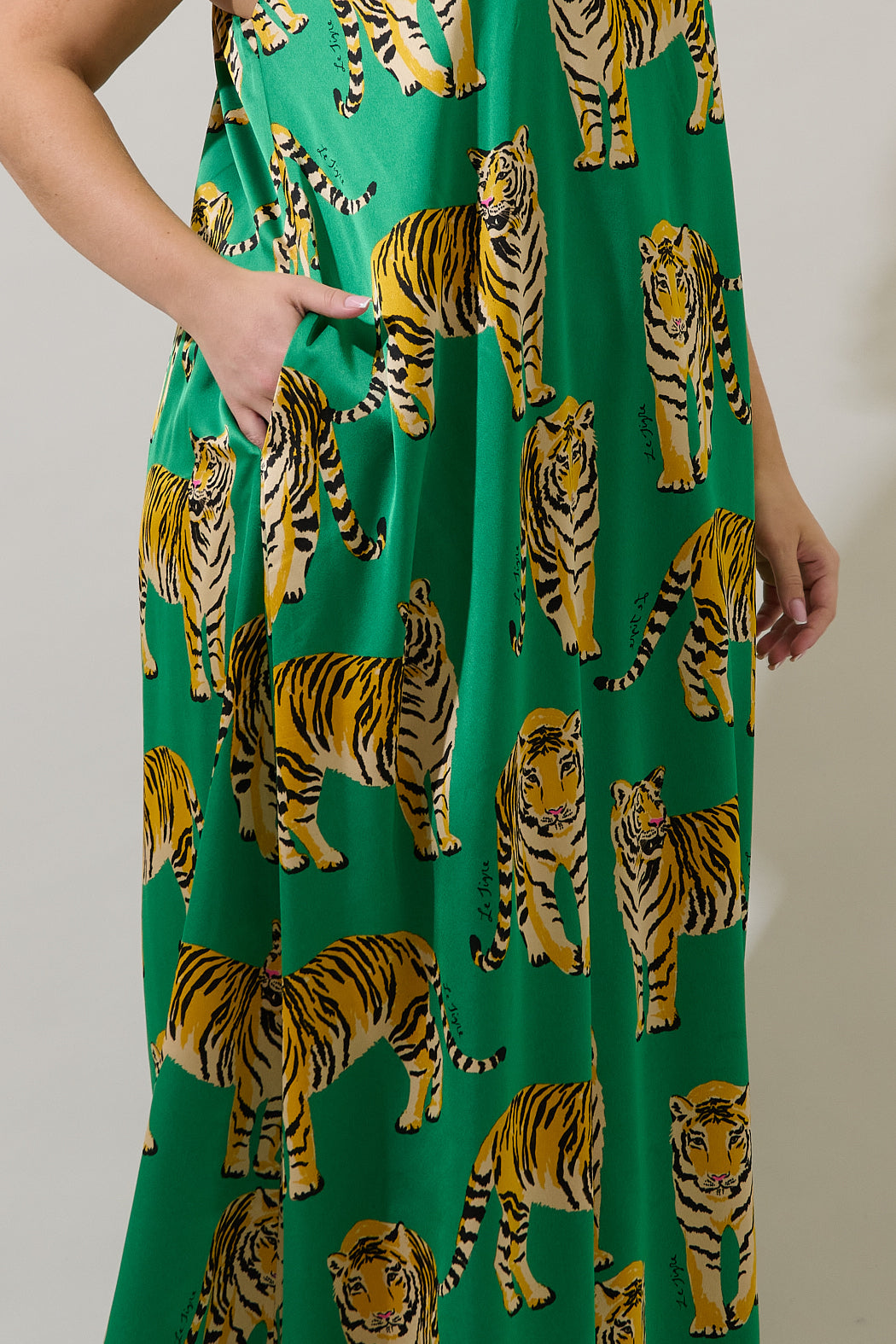 Glena Pleated Maxi Dress Tiger Curve