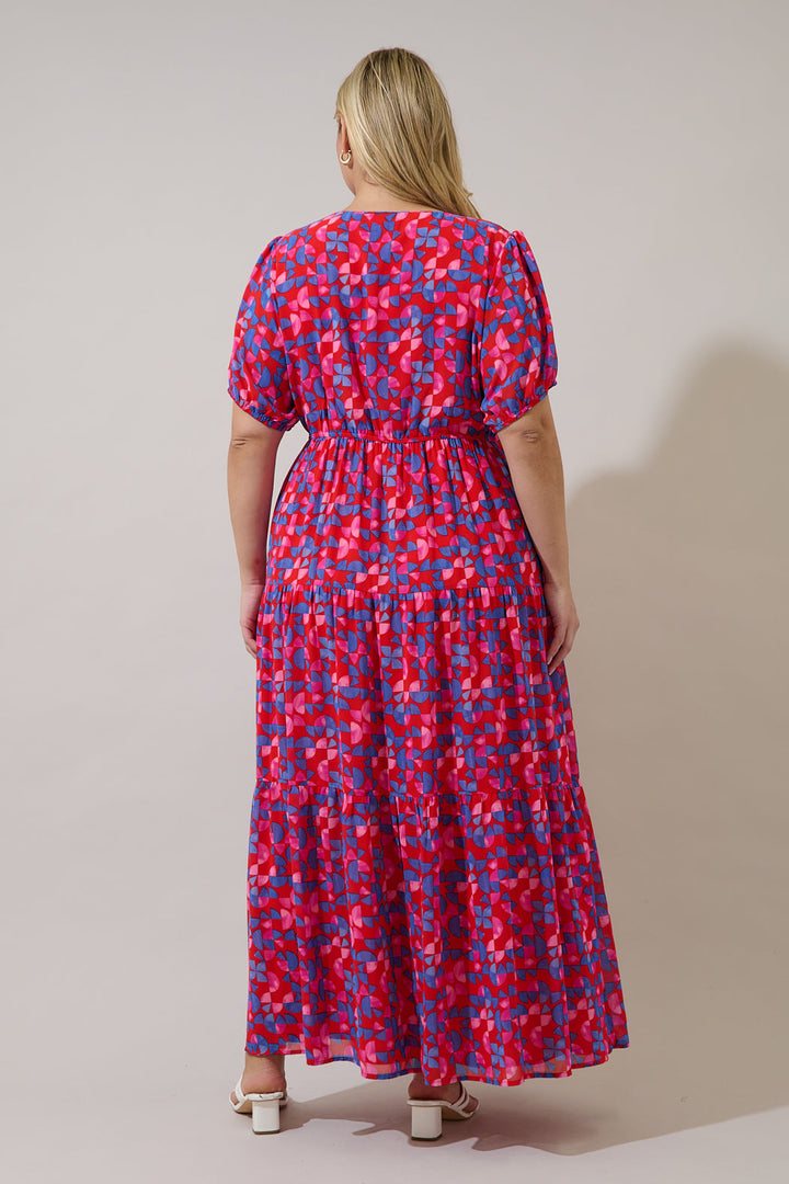 Tiered Maxi Dress Averly Geo Curve