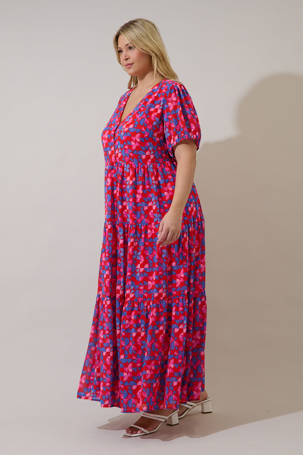 Tiered Maxi Dress Averly Geo Curve