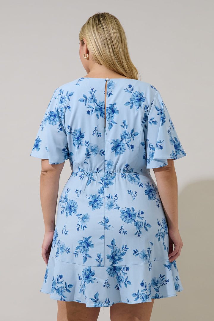 Flouncy Flare Mini Dress Frina Floral Curve
