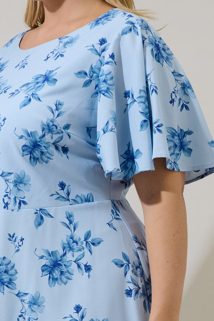 Flouncy Flare Mini Dress Frina Floral Curve