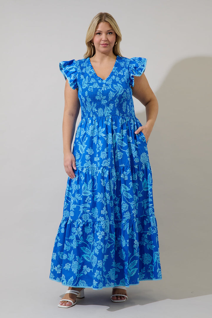 Sunfire Tiered Midi Dress Persa Floral Curve
