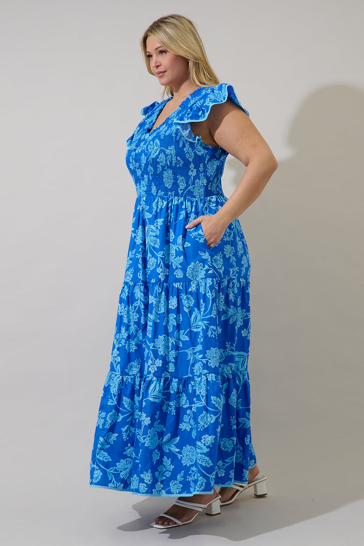 Sunfire Tiered Midi Dress Persa Floral Curve