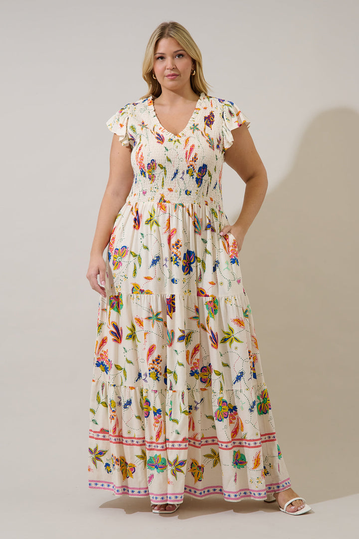Sunfire Tiered Midi Dress Miraflor Curve
