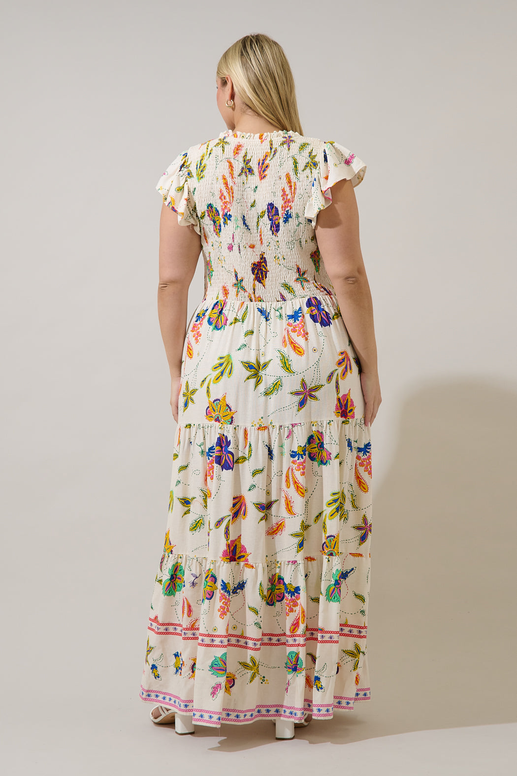 Sunfire Tiered Midi Dress Miraflor Curve
