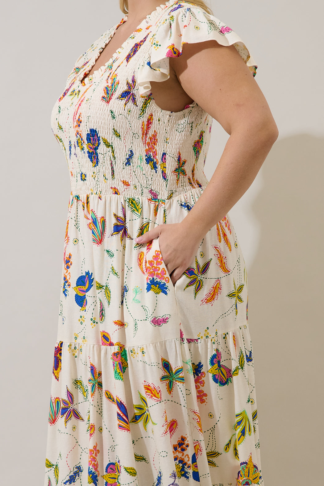 Sunfire Tiered Midi Dress Miraflor Curve