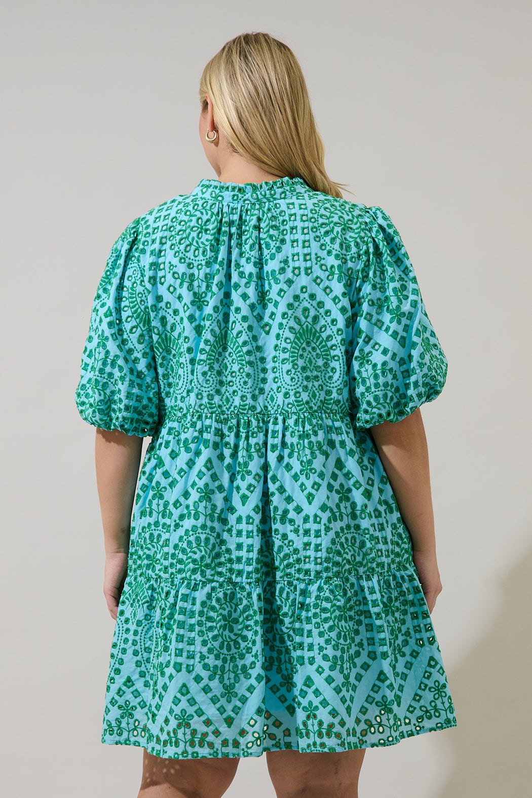 At Sea Jacey Baby doll Eyelet Mini Dress Curve