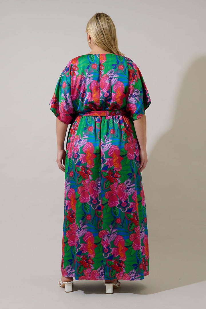 Mielle Kimono Maxi Dress Hansel Floral Curve