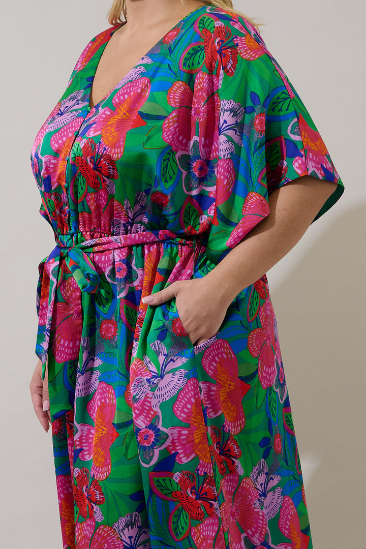 Mielle Kimono Maxi Dress Hansel Floral Curve