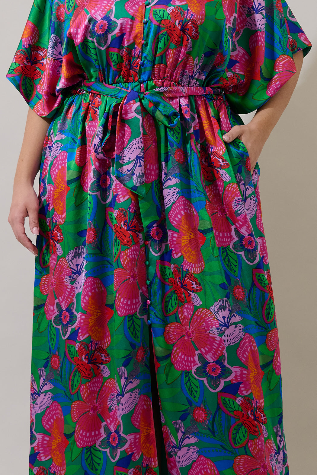 Mielle Kimono Maxi Dress Hansel Floral Curve