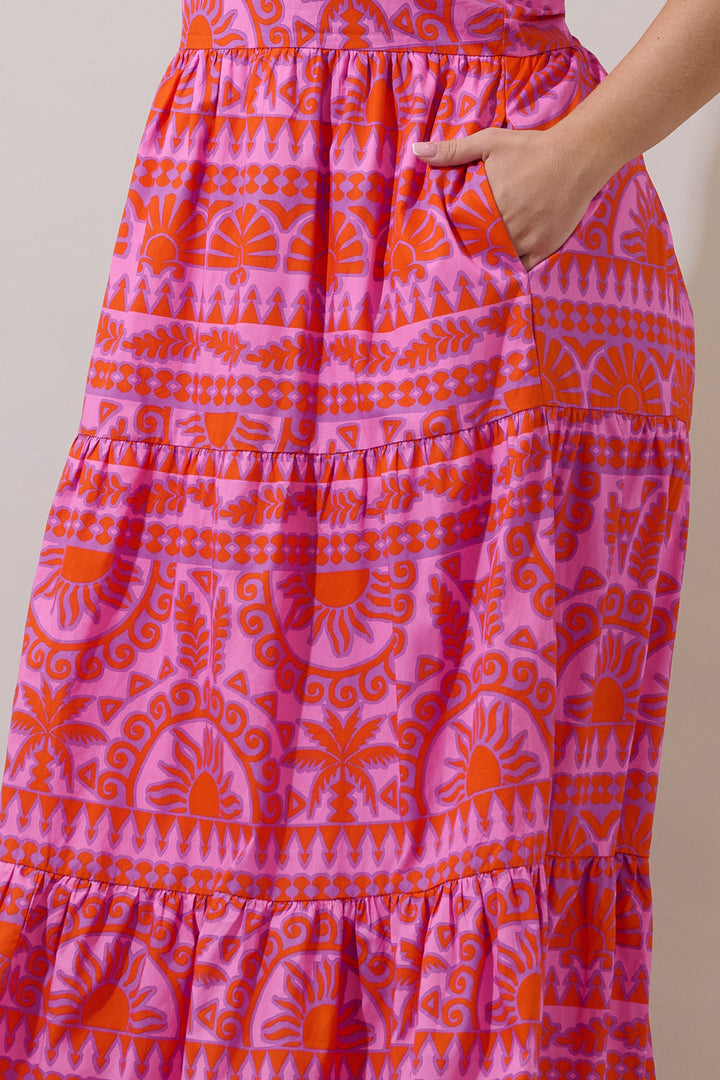 Tarie Tropical Emely Tiered Maxi Dress Curve