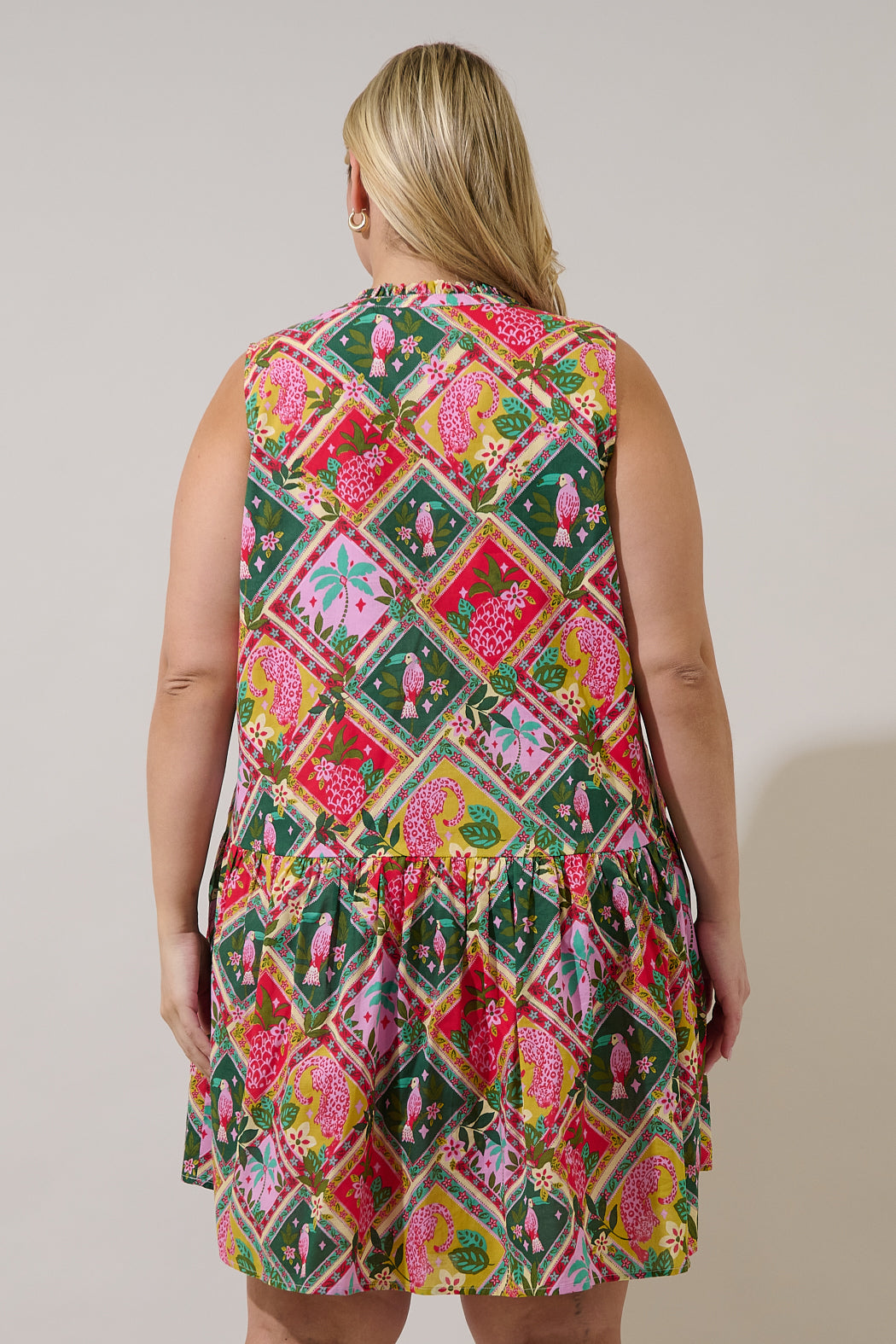 Loly Trapeze Mini Dress Tropical Curve