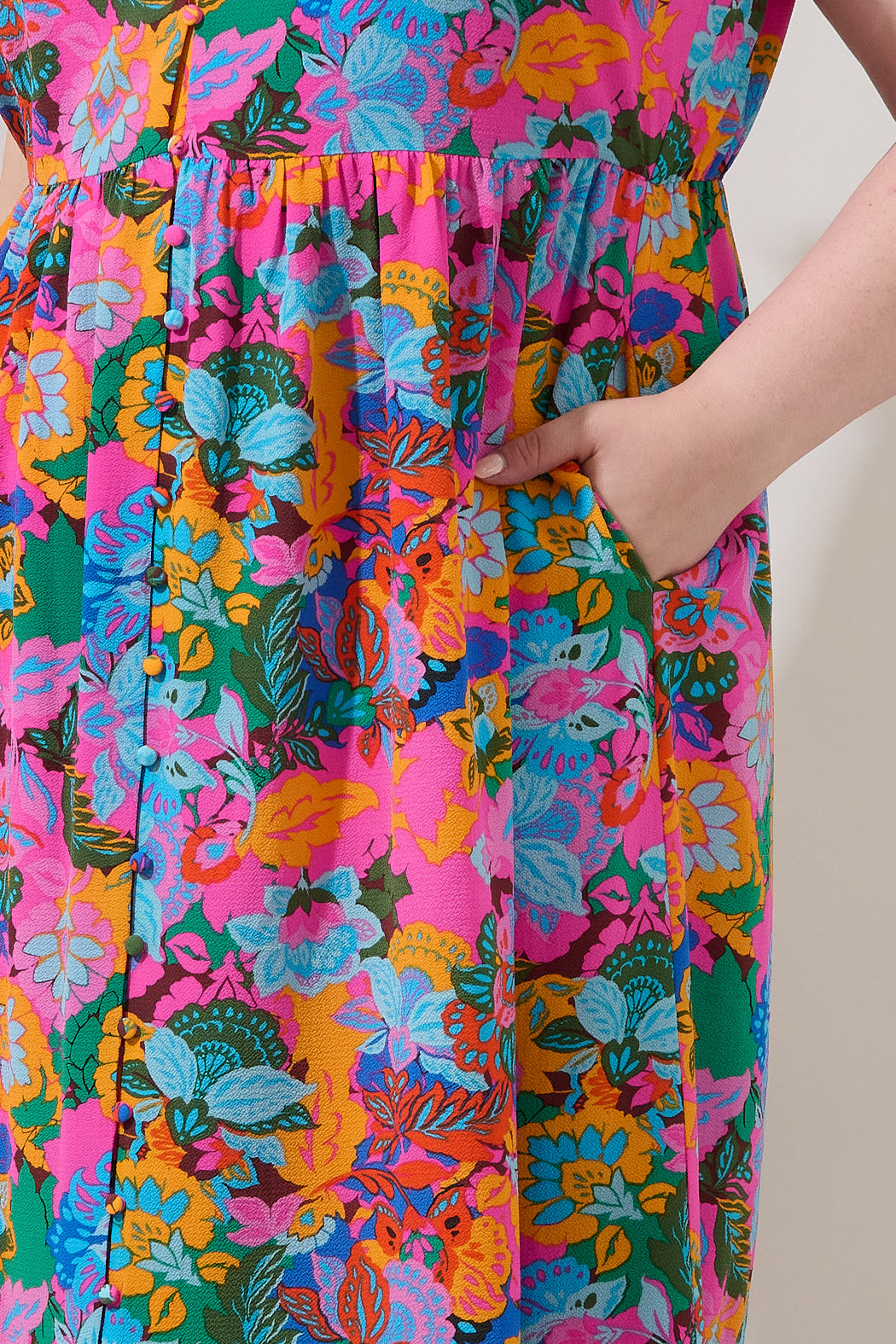 Evianna Flutter Maxi Dress Madely Floral Curve