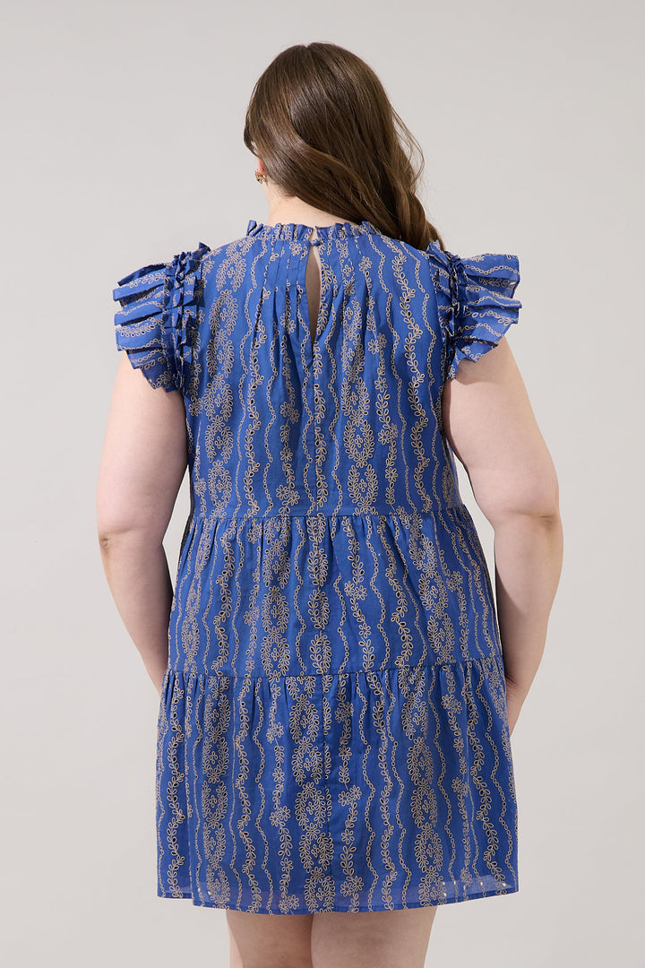 Lauren Shift Mini Dress Eyelet Curve