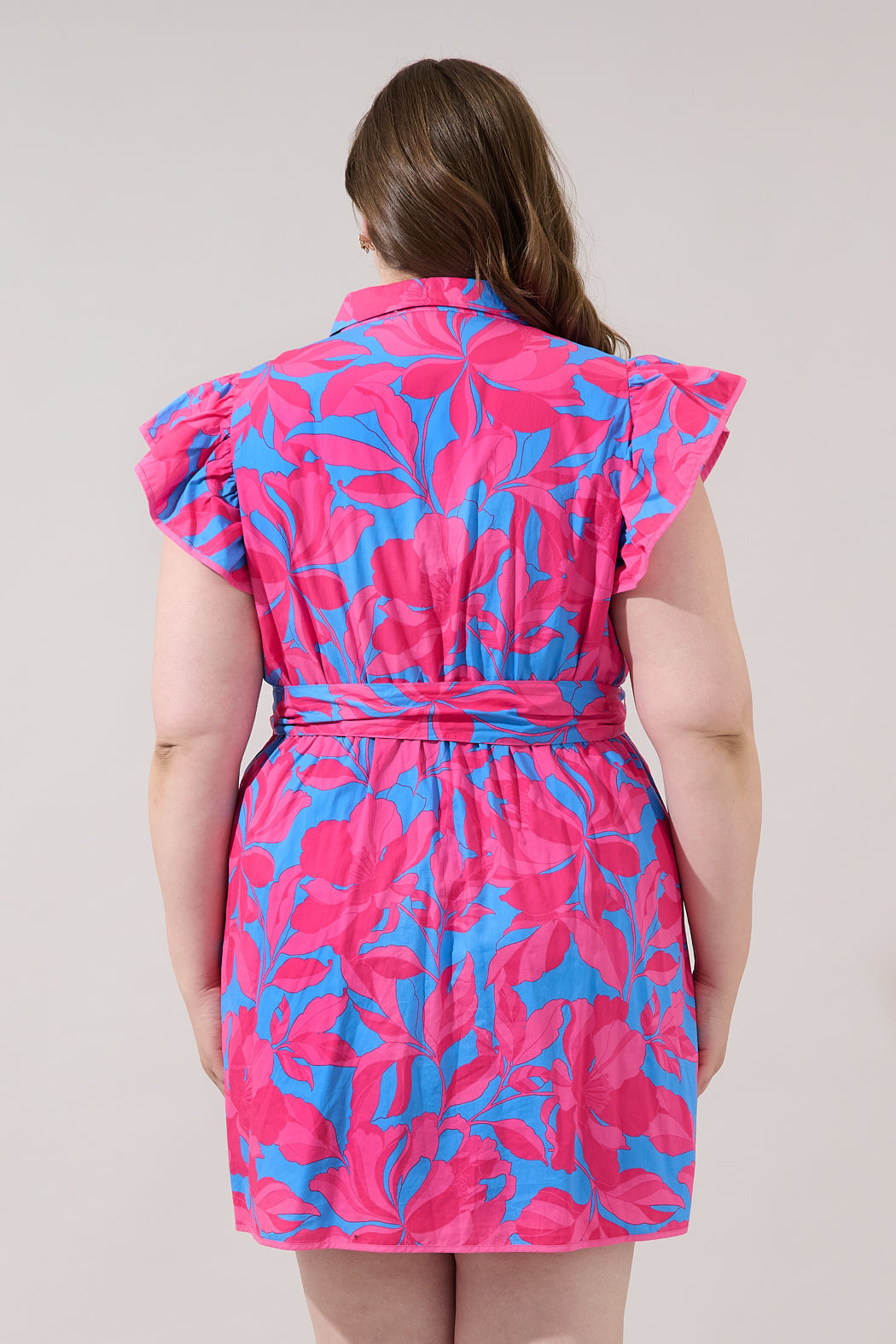 Maia Ruffle Collared Dress Curve Meira Floral