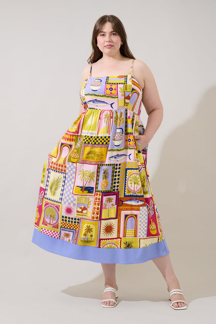 Senia Midi Dress Talmar Postcard Curve