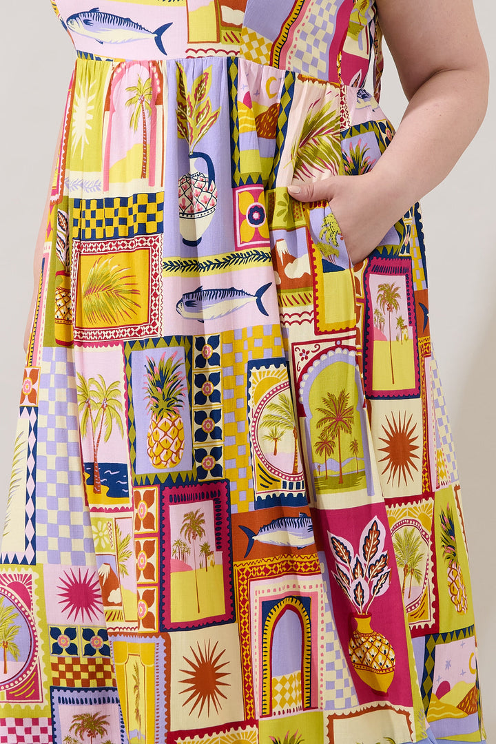 Senia Midi Dress Talmar Postcard Curve