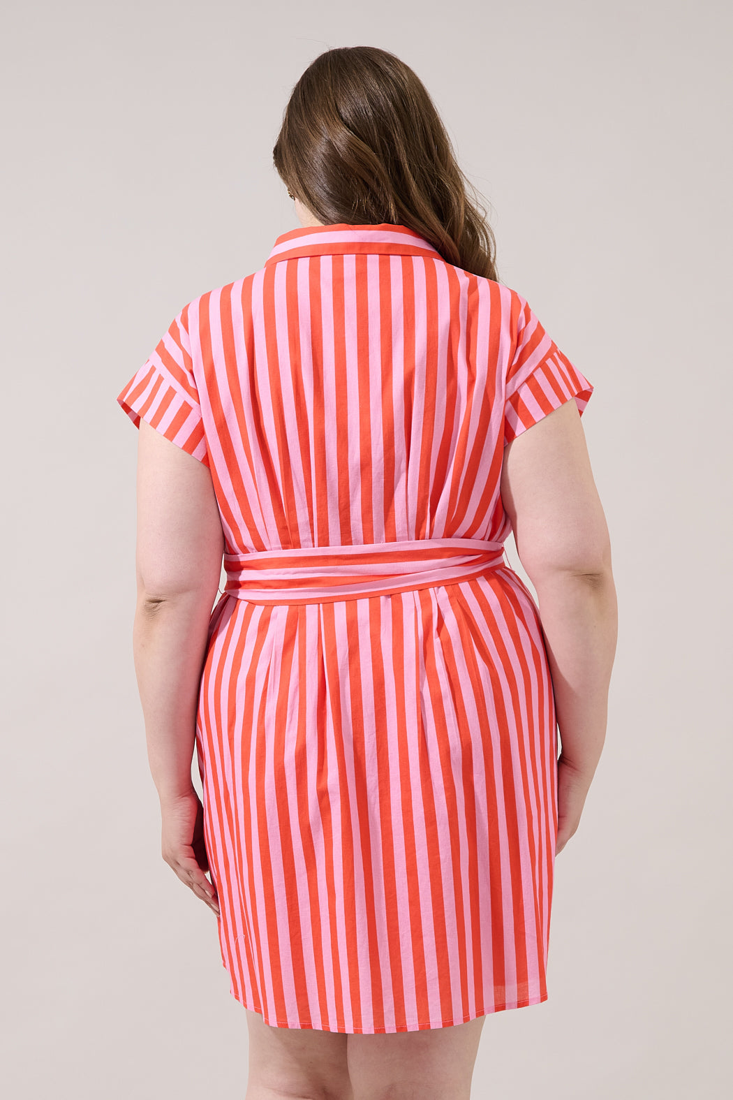 Samera Button Up Mini Dress Lasha Stripe Curve