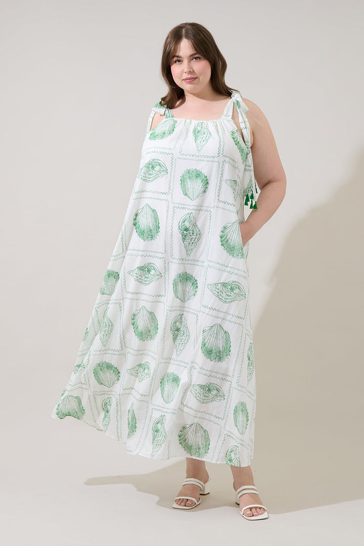 Yulisa Sleeveless Midi Dress Seashell Bay Curve