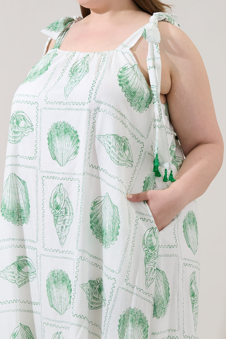 Yulisa Sleeveless Midi Dress Seashell Bay Curve