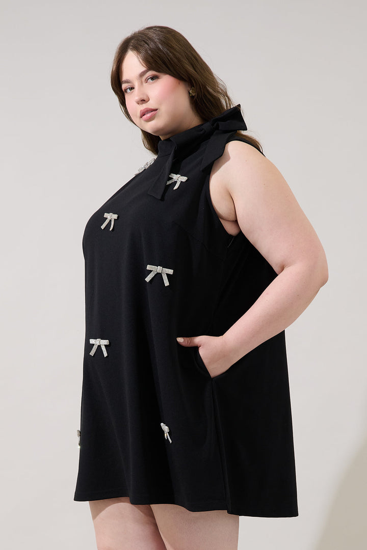 Pamelda Bow Shift Mini Dress Curve
