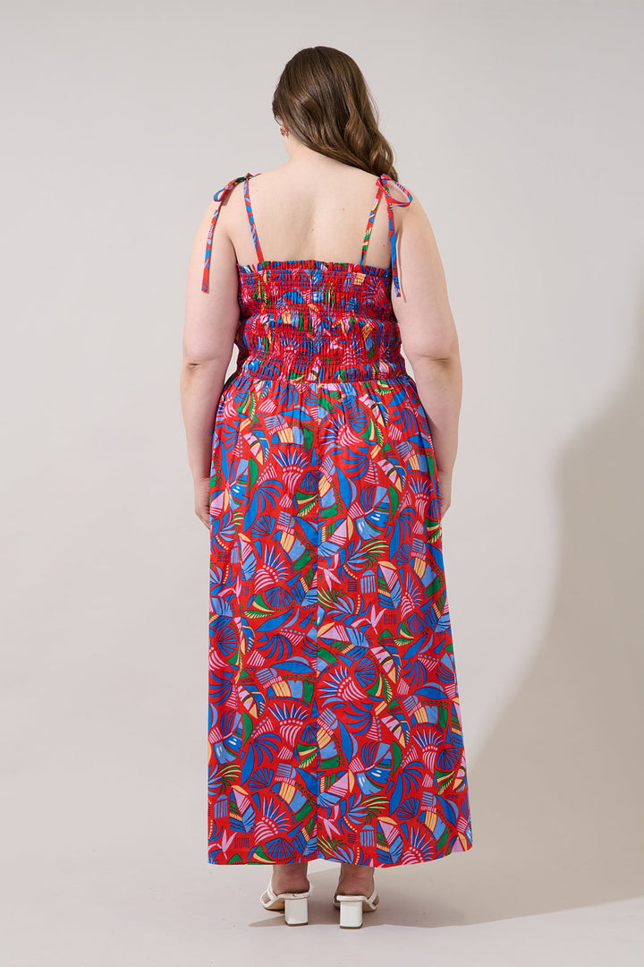 Juciel Smocked Maxi Dress Tropical Curve