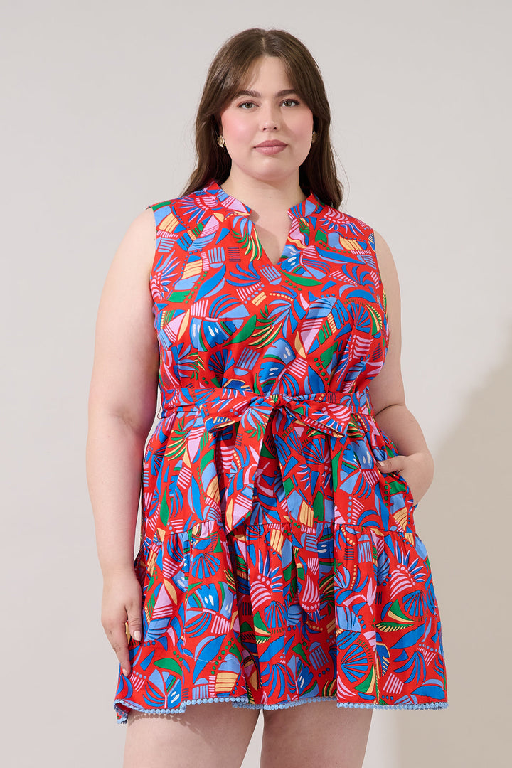 Vilma Sleeveless Mini Dress Tropical Curve