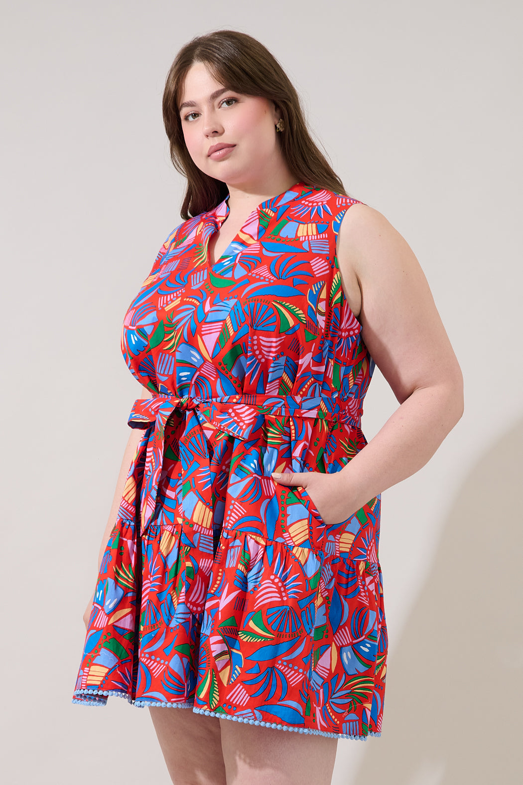 Vilma Sleeveless Mini Dress Tropical Curve