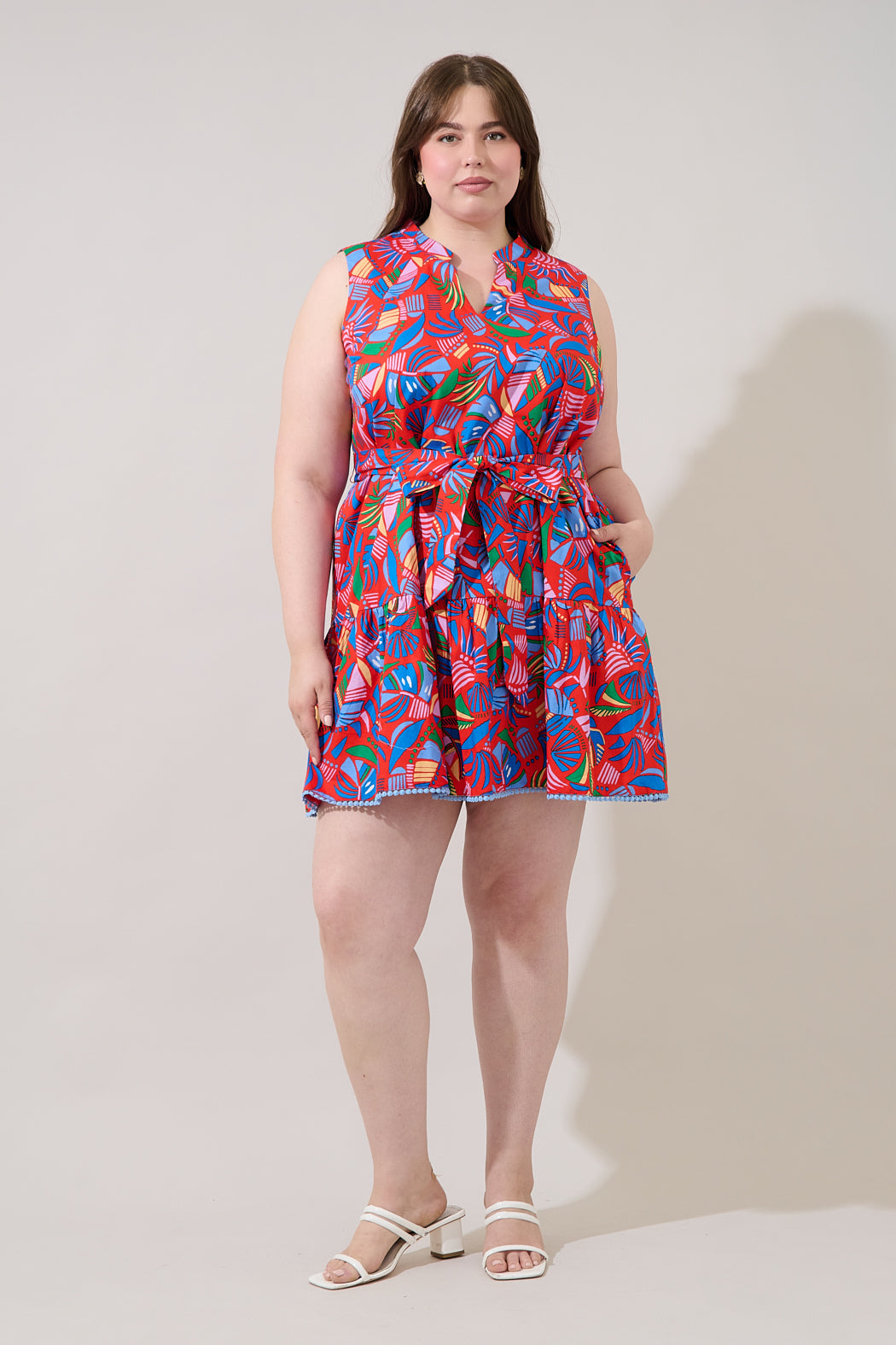 Vilma Sleeveless Mini Dress Tropical Curve
